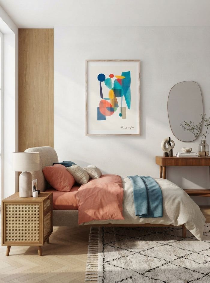 Teal Horizon | Mid-Century Modern Geometric Abstract Art Print