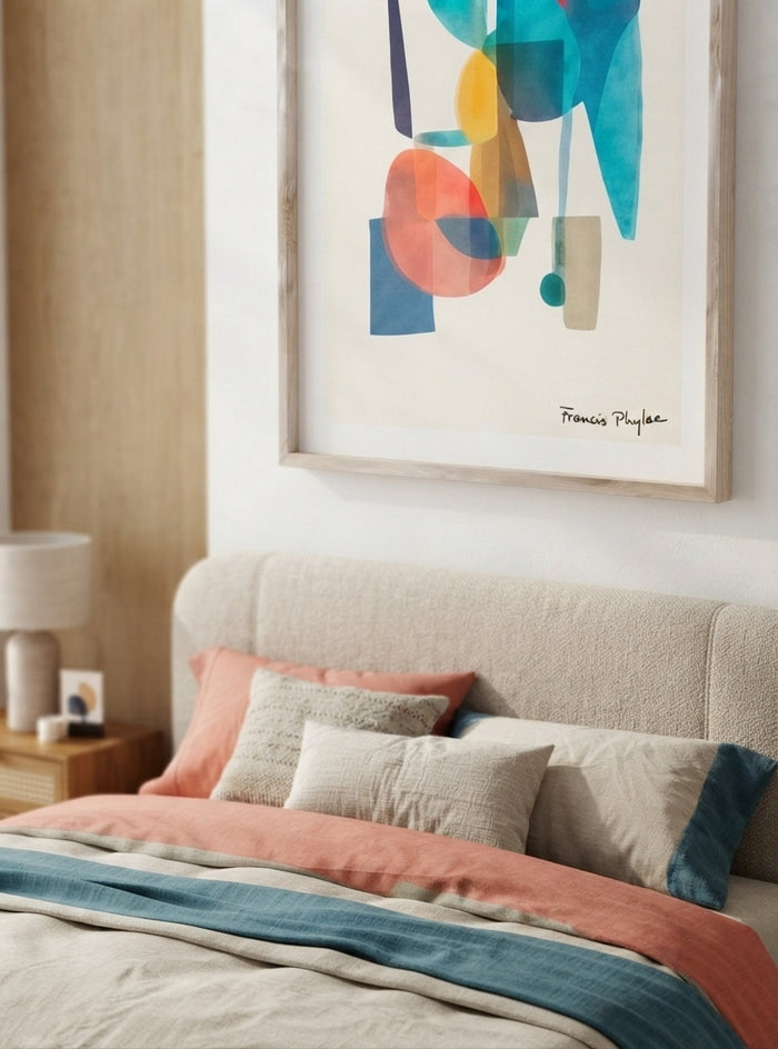 Teal Horizon | Mid-Century Modern Geometric Abstract Art Print
