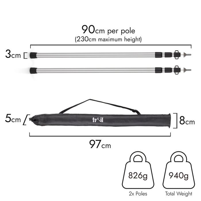 Telescopic Aluminium King Pole Set