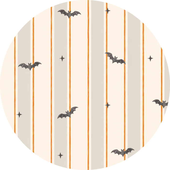 Kids Halloween PJs with bats print for siblings in soft bamboo fabric