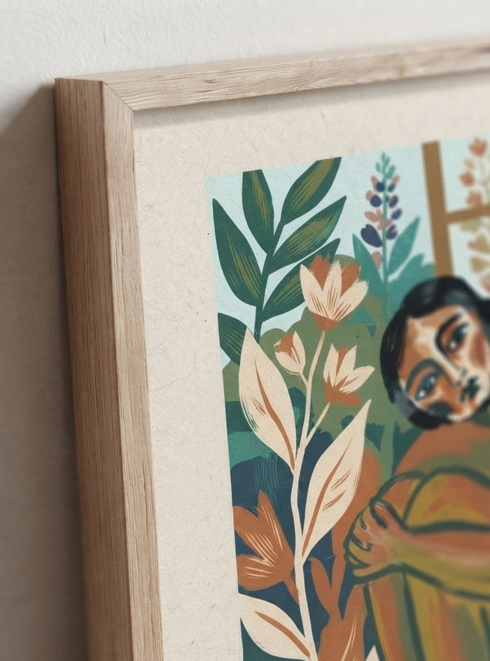 21x29.7 cm / 8x12" Framed | Oak Frame