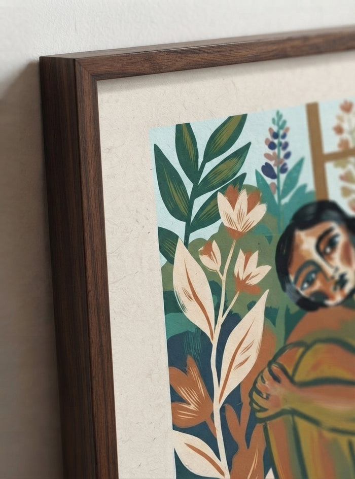 21x29.7 cm / 8x12" Framed | Brown Frame