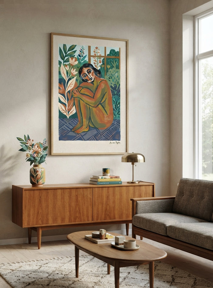 The Garden Within | Folk Art Female Form Wall Art Print