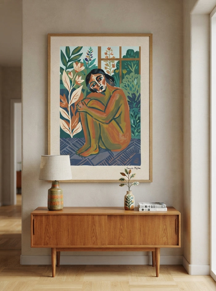 The Garden Within | Folk Art Female Form Wall Art Print