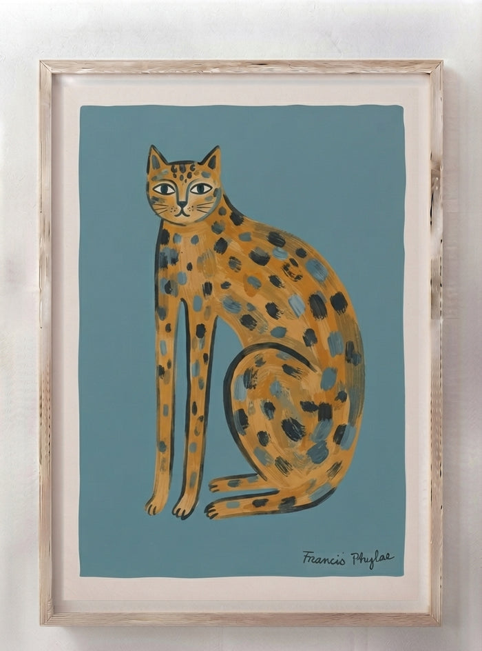 The Indigo Cat | Contemporary Feline Art Print