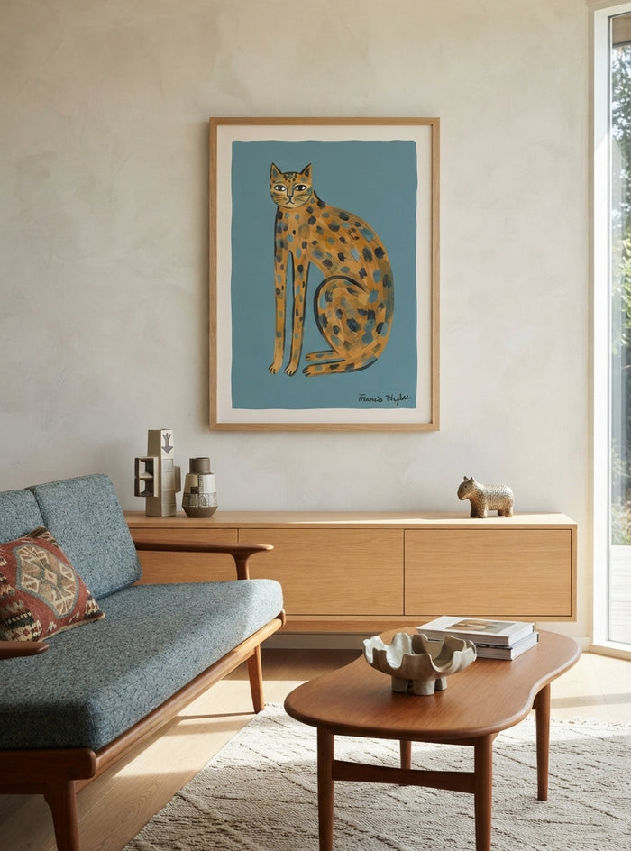 The Indigo Cat | Contemporary Feline Art Print