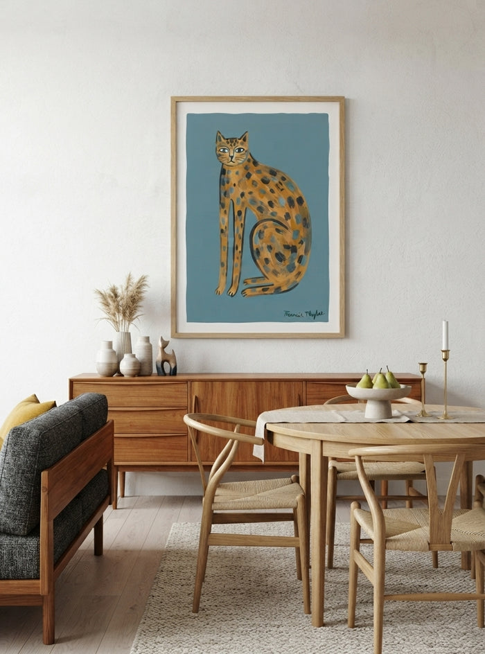 The Indigo Cat | Contemporary Feline Art Print
