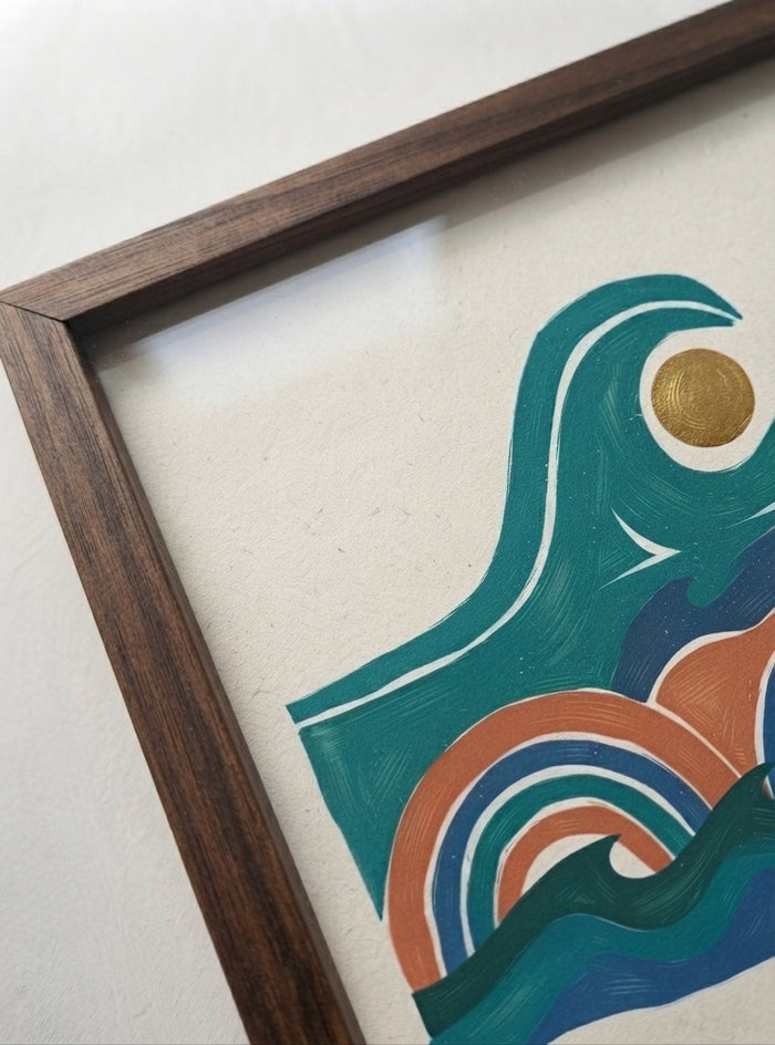 21x29.7 cm / 8x12" Framed | Brown Frame