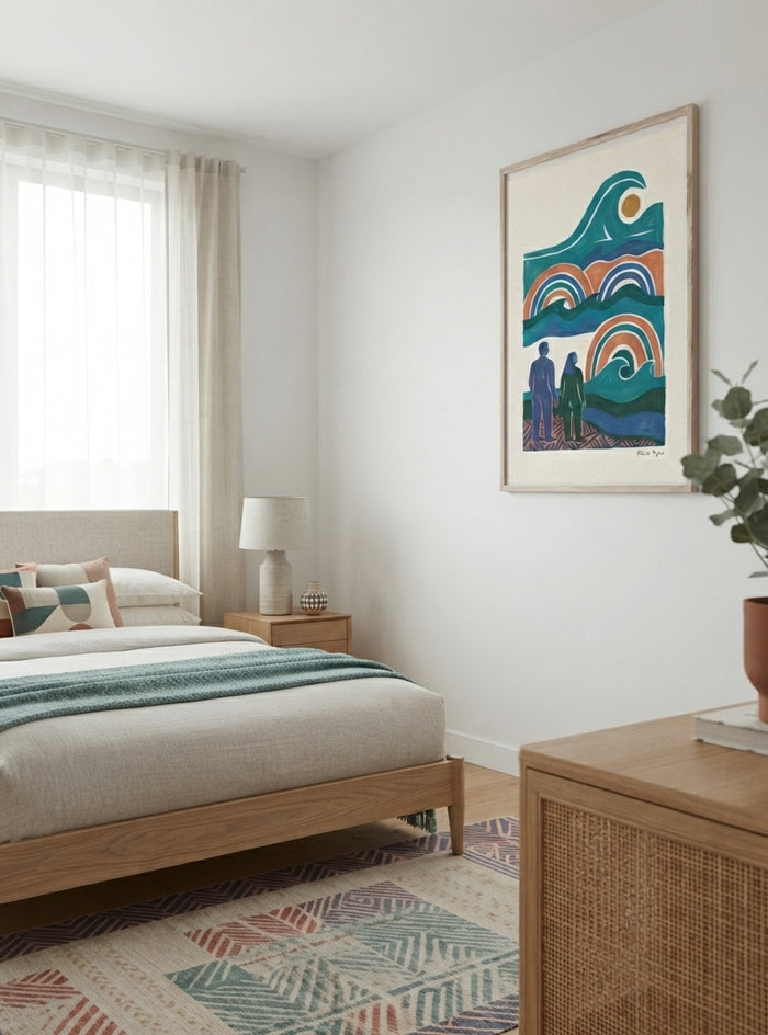 The Quiet Horizon | Mid Century Modern Coastal Wall Art