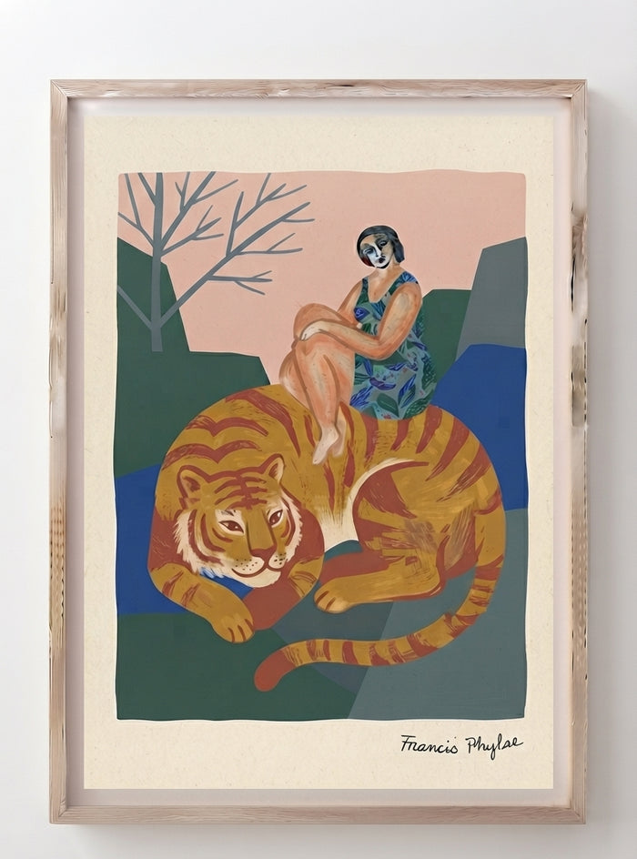 The Tiger’s Muse | Surrealist Figurative Art Print