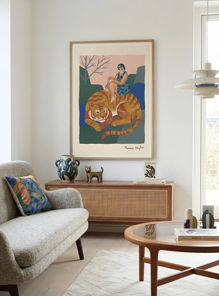 The Tiger’s Muse | Surrealist Figurative Art Print