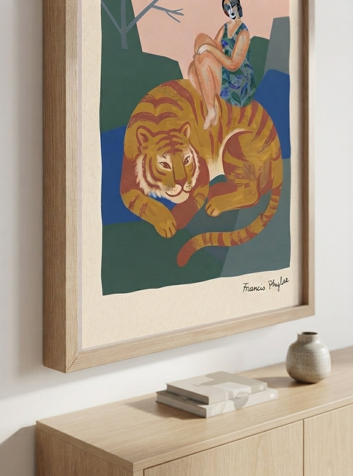 The Tiger’s Muse | Surrealist Figurative Art Print