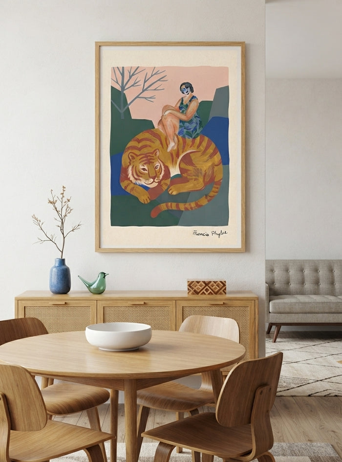 The Tiger’s Muse | Surrealist Figurative Art Print