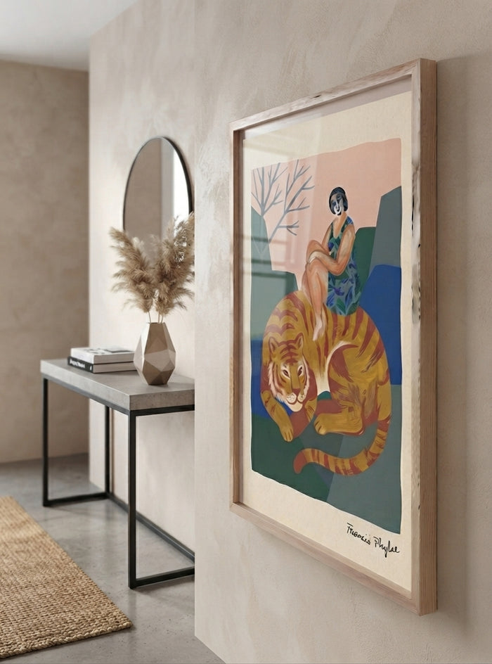 The Tiger’s Muse | Surrealist Figurative Art Print