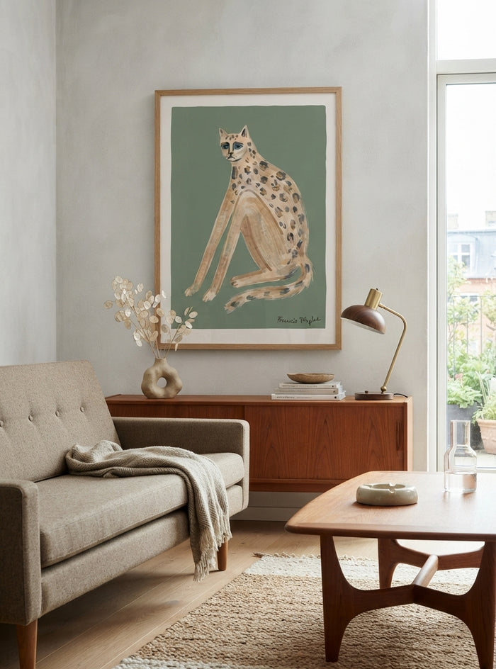 The Velvet Cat | Quirky Cat Wall Art Print