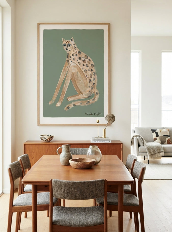 The Velvet Cat | Quirky Cat Wall Art Print
