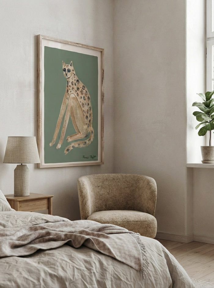 The Velvet Cat | Quirky Cat Wall Art Print