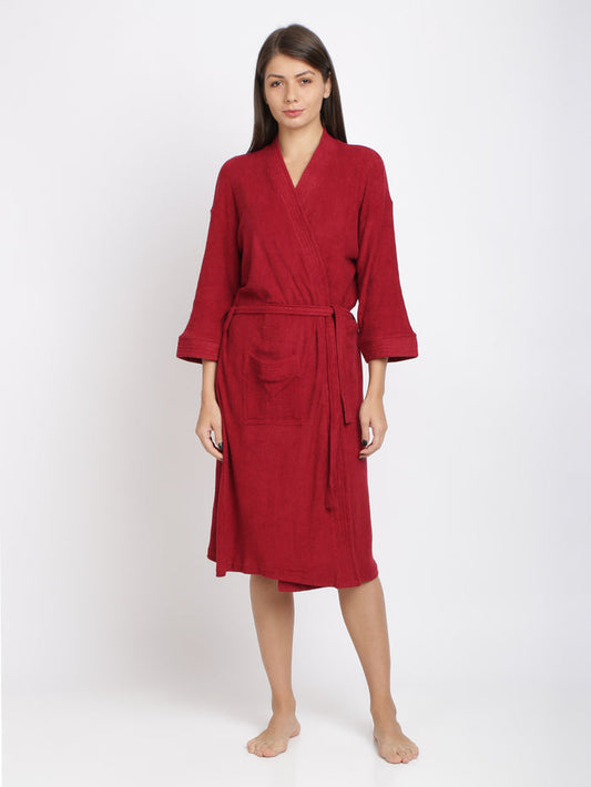 Unisex Soft Knee-Length Bathrobe with Belt, Comfortable Loungewear