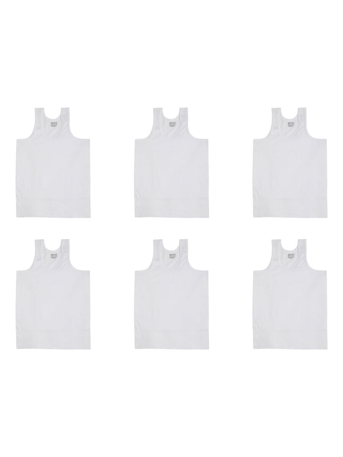 VEST 1004 |Red Rose 100% Cotton Boys Inner Vests – Pack of 6|