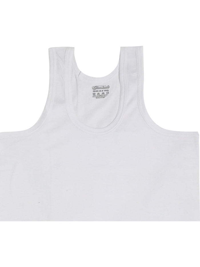 VEST 1004 |Red Rose 100% Cotton Boys Inner Vests – Pack of 6|