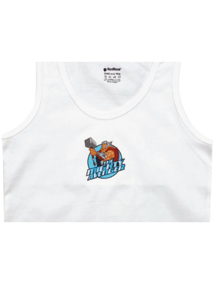 VEST 1005 |Red Rose 100% Cotton Boys Inner Vests – Pack of 6|