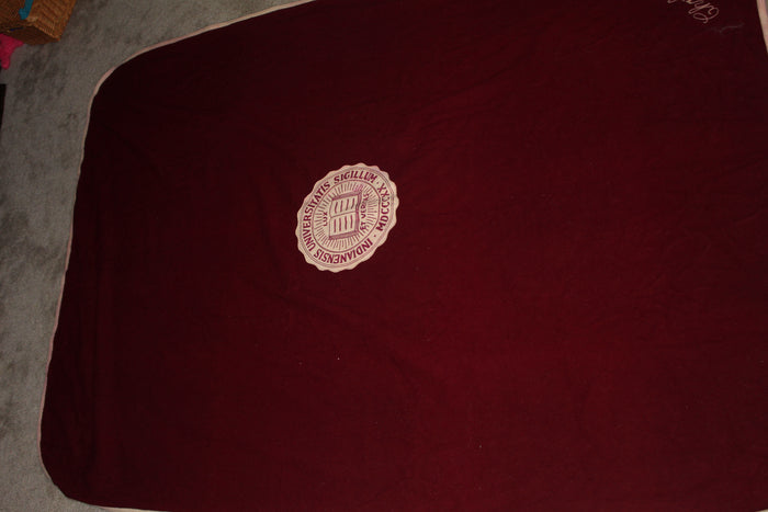 Vintage 1950's Indiana University Wool Stadium Blanket with Carrying Case