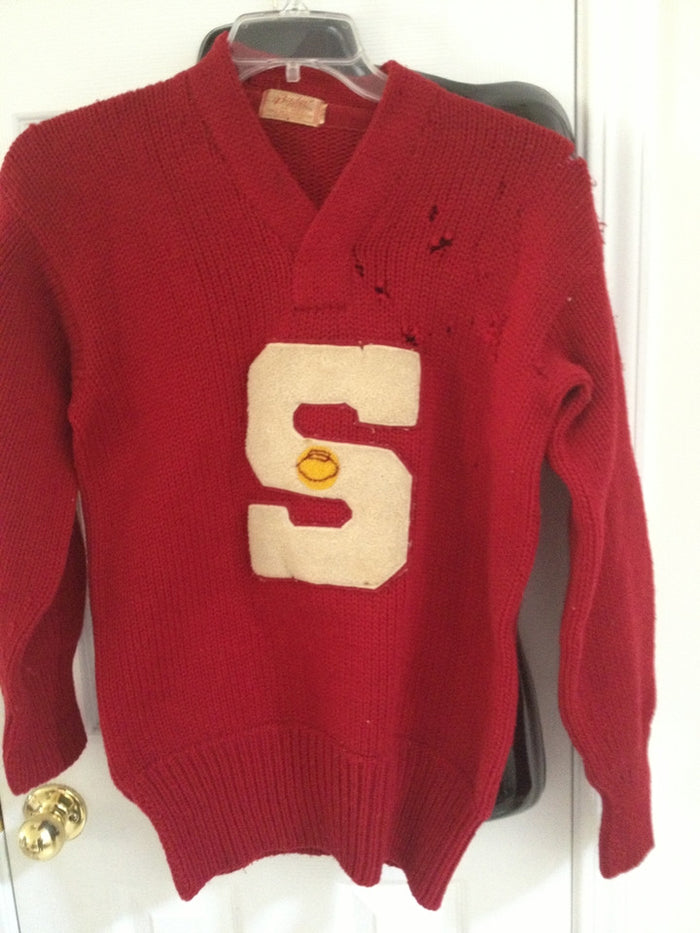 Vintage 1950's Southport High School Basketball Letter Wool Sweater - Vintage Indy Sports