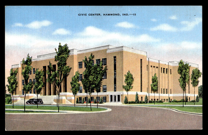 Vintage Hammond, Indiana Civic Center Postcard - Vintage Indy Sports