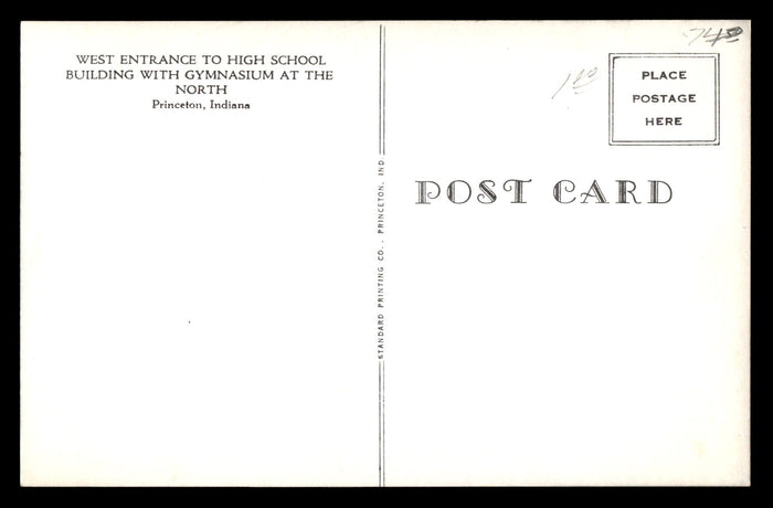 Vintage Princeton, Indiana HS Gymnasium Postcard
