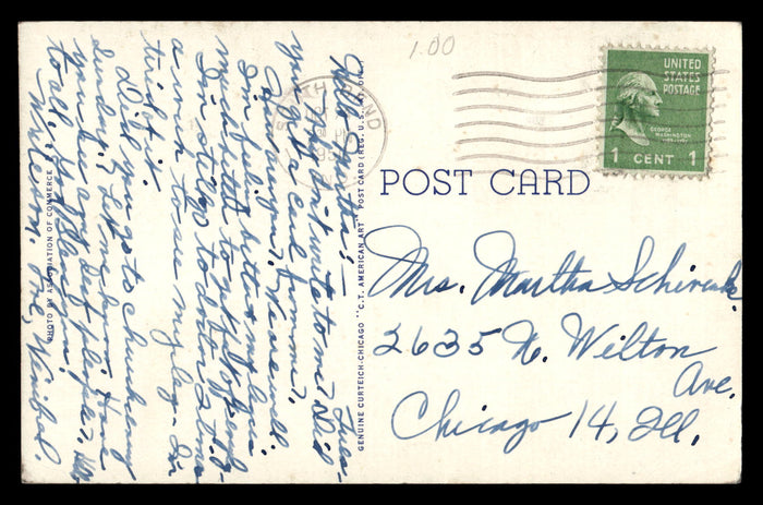 Vintage South Bend Adams HS Postcard