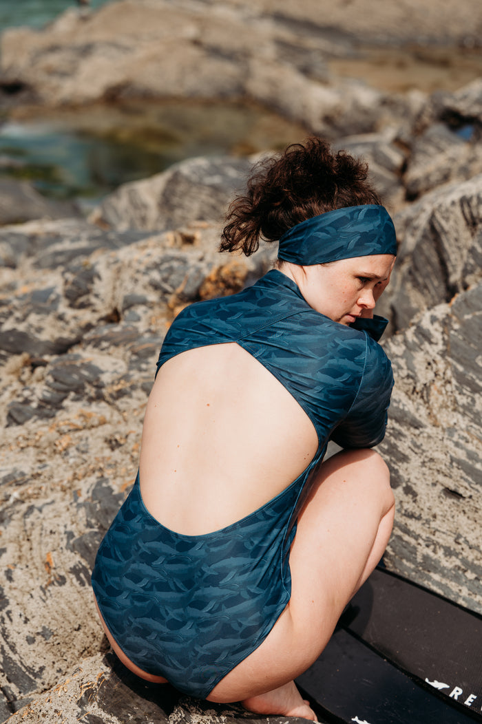 Whale Camo Long Sleeve Swimsuit