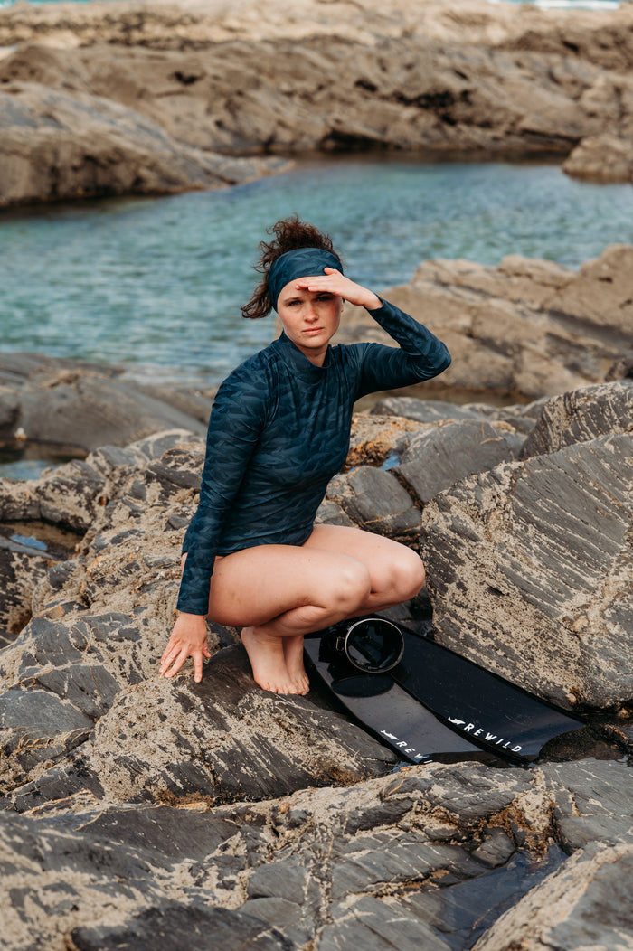 Whale Camo Long Sleeve Swimsuit