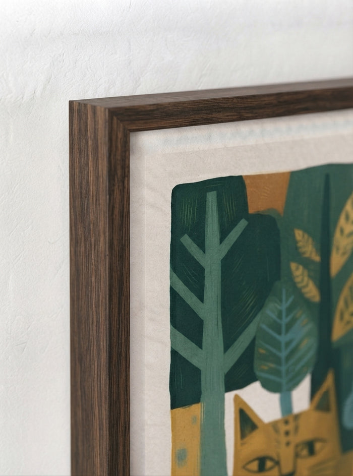 21x29.7 cm / 8x12" Framed | Brown Frame