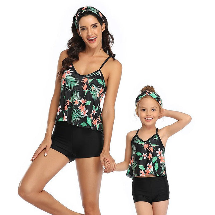 Women's Conservative Tankini Swimsuit Set