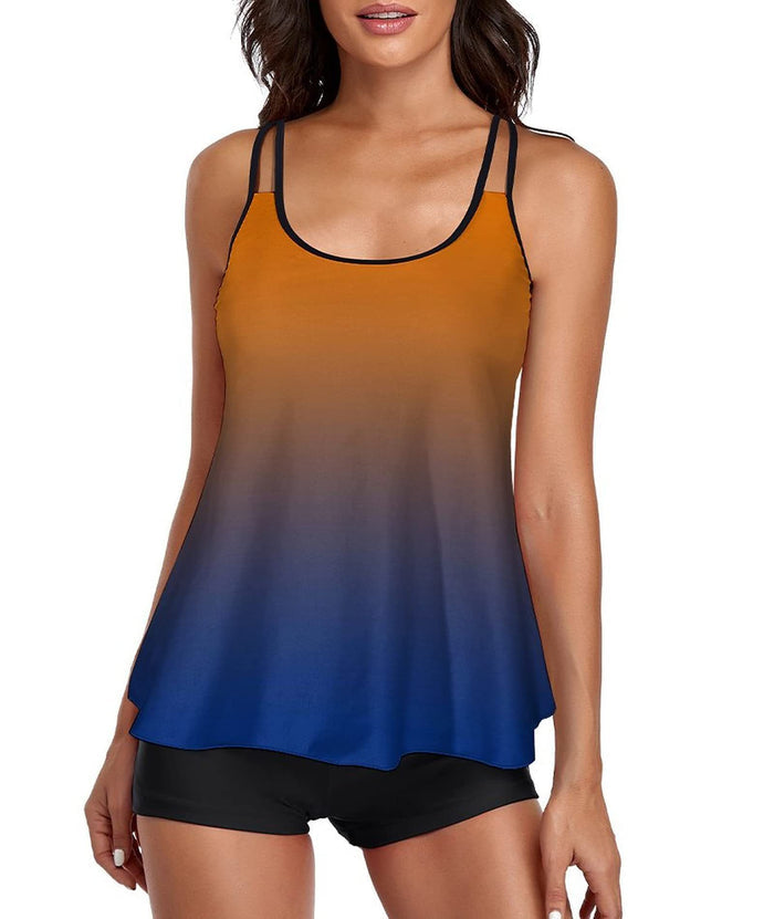 Women's Floral One-Piece Tankini Swimsuit