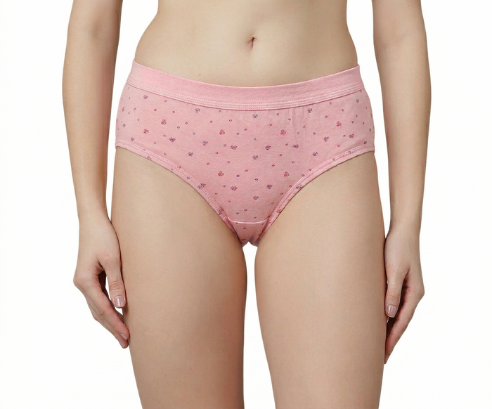 Women’s Ribbed Waist Cotton Panties – Soft & Breathable Printed Briefs for Everyday Comfort (Pack of 3)