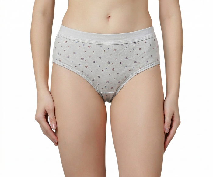 Women’s Ribbed Waist Cotton Panties – Soft & Breathable Printed Briefs for Everyday Comfort (Pack of 3)