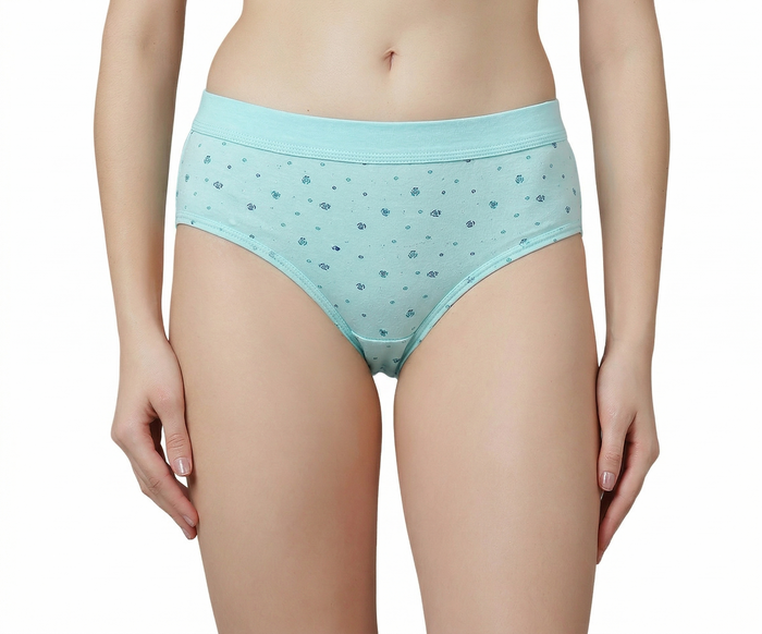 Women’s Ribbed Waist Cotton Panties – Soft & Breathable Printed Briefs for Everyday Comfort (Pack of 3)