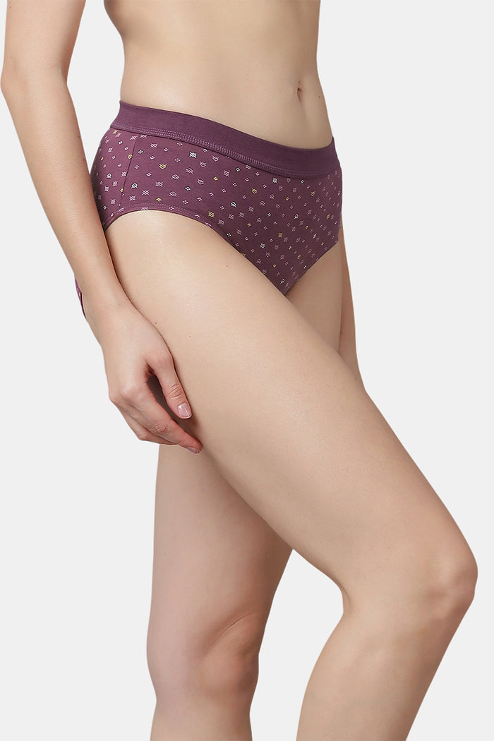 Women’s Ribbed Waist Cotton Panties – Soft & Breathable Printed Briefs for Everyday Comfort (Pack of 3)