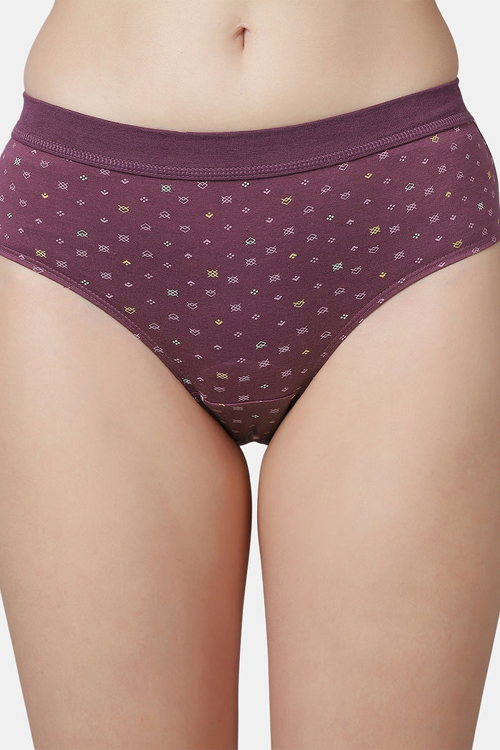 Women’s Ribbed Waist Cotton Panties – Soft & Breathable Printed Briefs for Everyday Comfort (Pack of 3)