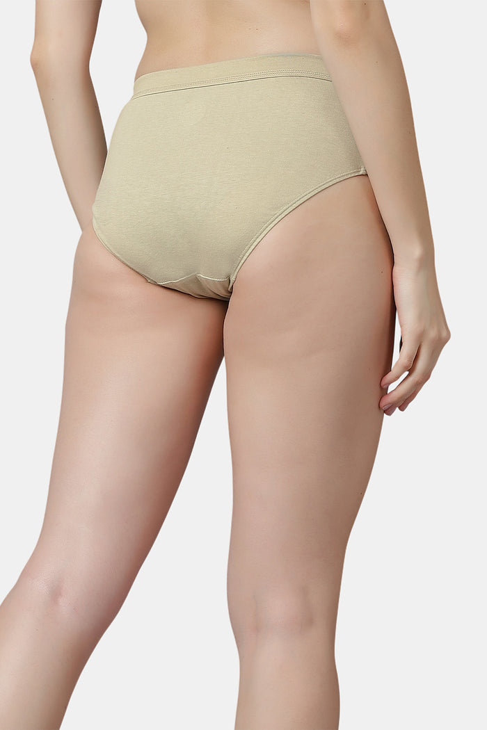 Women’s Ribbed Waist Cotton Regular Panties – Soft Solid Briefs with Full Coverage for Everyday Wear (Pack of 3)
