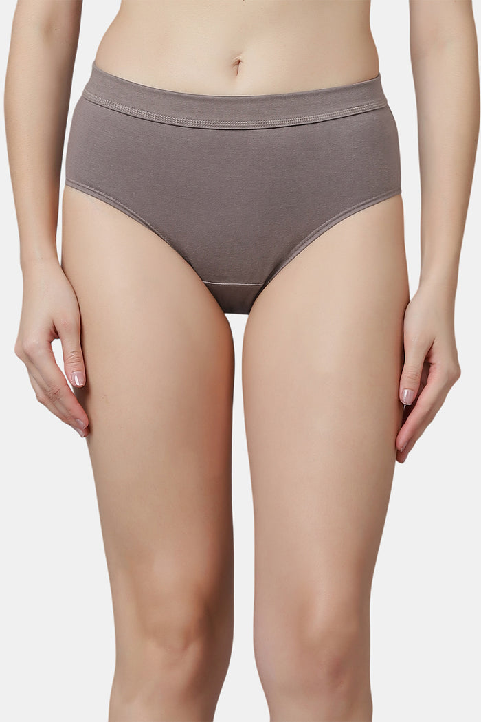 Women’s Ribbed Waist Cotton Regular Panties – Soft Solid Briefs with Full Coverage for Everyday Wear (Pack of 3)