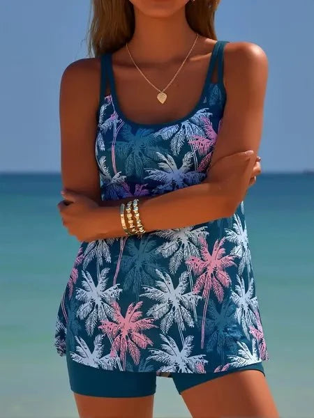 Women's Tummy Control Tankini Vest & Boxer Set
