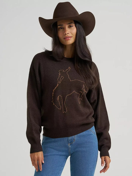 Wrangler Women's Brown Canyon Horse Sweater 112383026