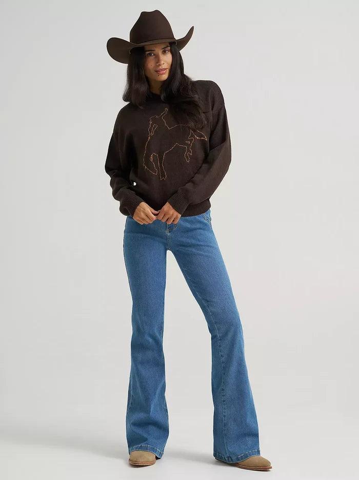 Wrangler Women's Brown Canyon Horse Sweater 112383026