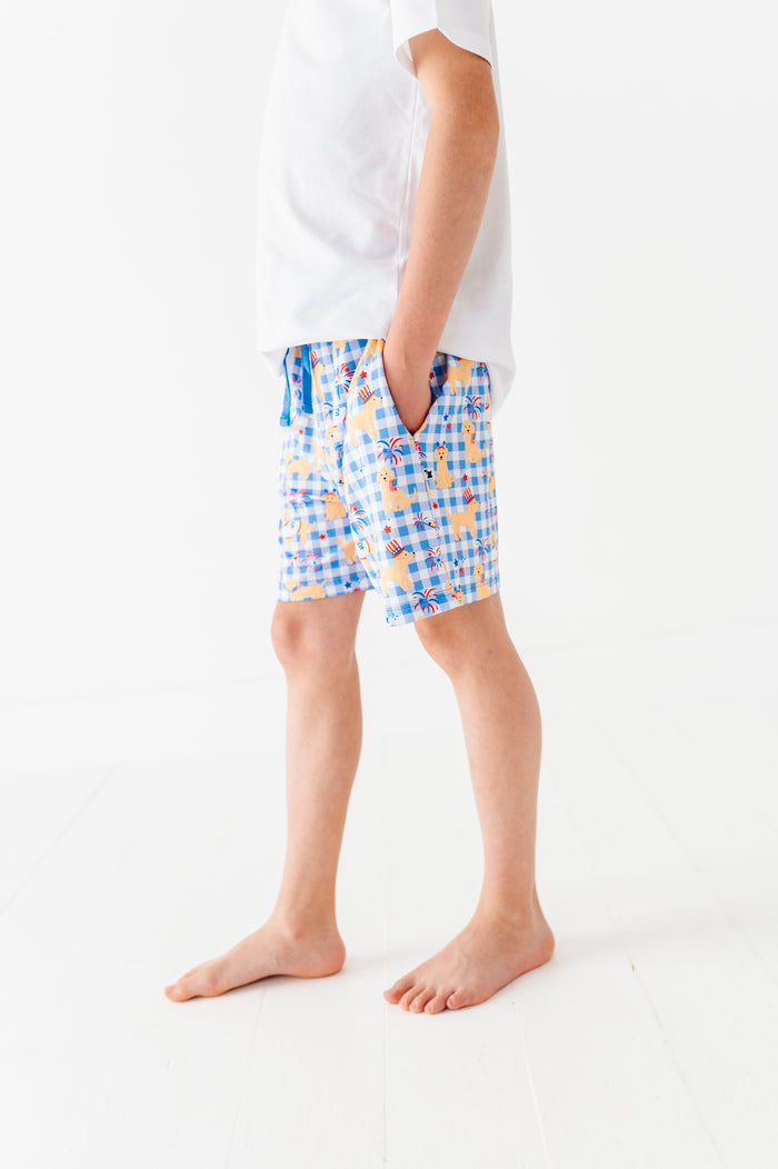 Yankee Doodle Doggie Boys Lounge Shorts - Bigger Kids
